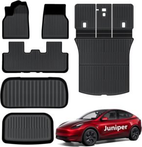 2025-2026 Tesla Model Y All-Weather Floor Mats & Cargo Liners – Odorless, Anti-Slip TPE for Canadians