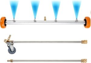 Canpump 20-in Undercarriage Cleaner for Pressure Washers – 4000 PSI, 4 Nozzles, Swivel Caster