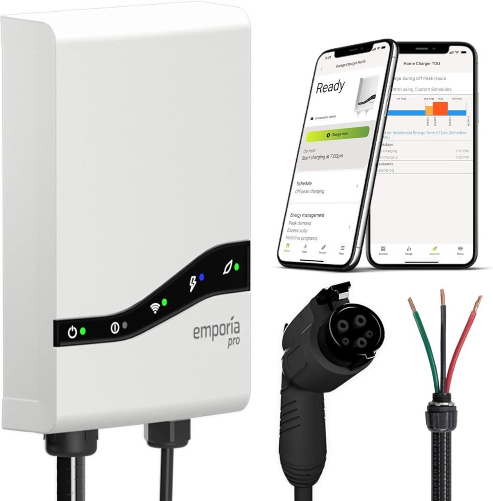 Emporia Pro Level 2 EV Charger: 48 Amp Fast Charging Station for Canadian Homes