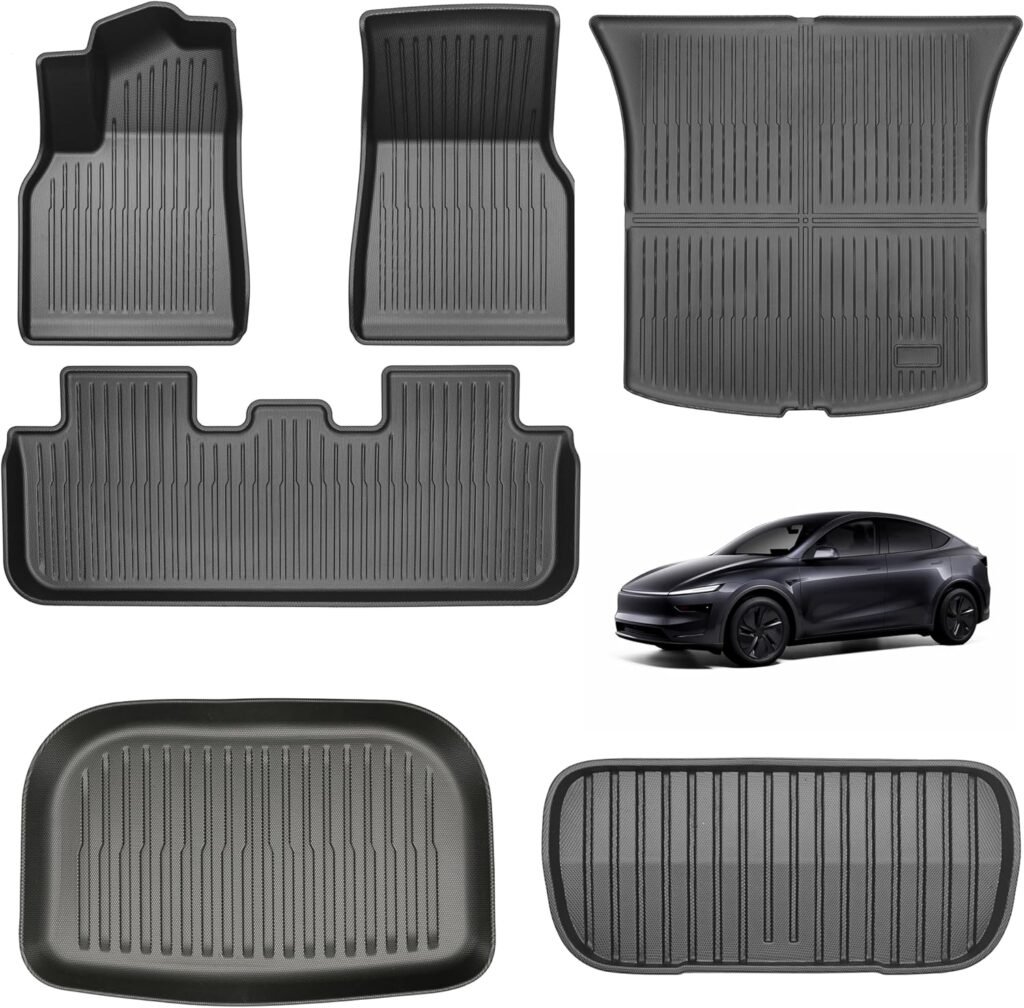 KUNOVA 6-Piece TPE Trunk Mat Set for Tesla Model Y (2025-2026) – Eco-Friendly, All