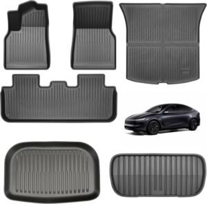 KUNOVA 6-Piece TPE Trunk Mat Set for Tesla Model Y (2025-2026) – Eco-Friendly, All